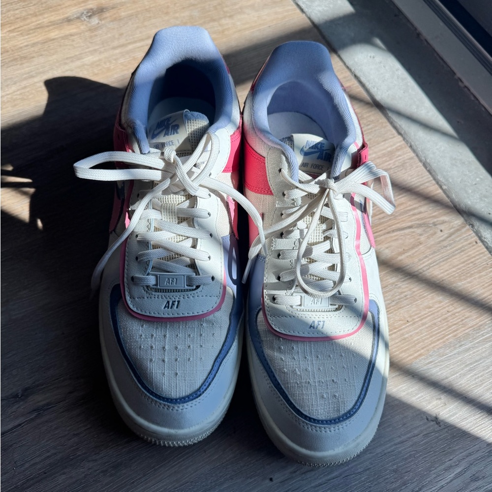 Nike Air Force 1 Shadow ‘Sail Sea Coral’ Size 10 Cream, Pink & Lavender Accents
